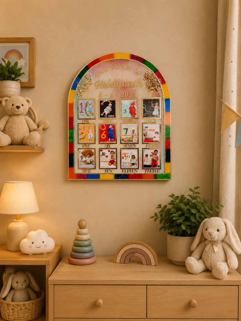 12 Month Baby Memory Resin Frame, handmade by Shree Art Studio