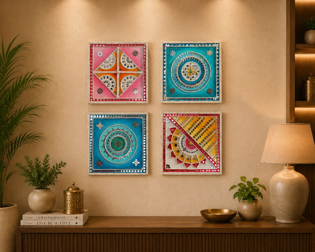 Square Lippan Art Set, handmade by Shree Art Studio