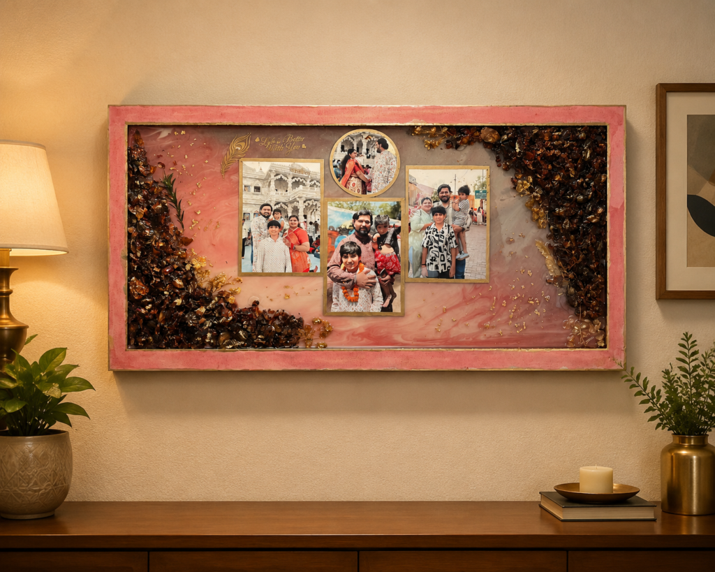 Resin Family Photo Frame, handmade by Shree Art Studio