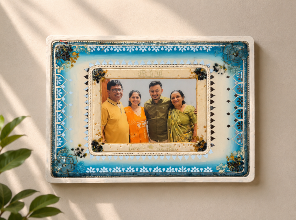 Family Resin Art Frame, handmade by Shree Art Studio