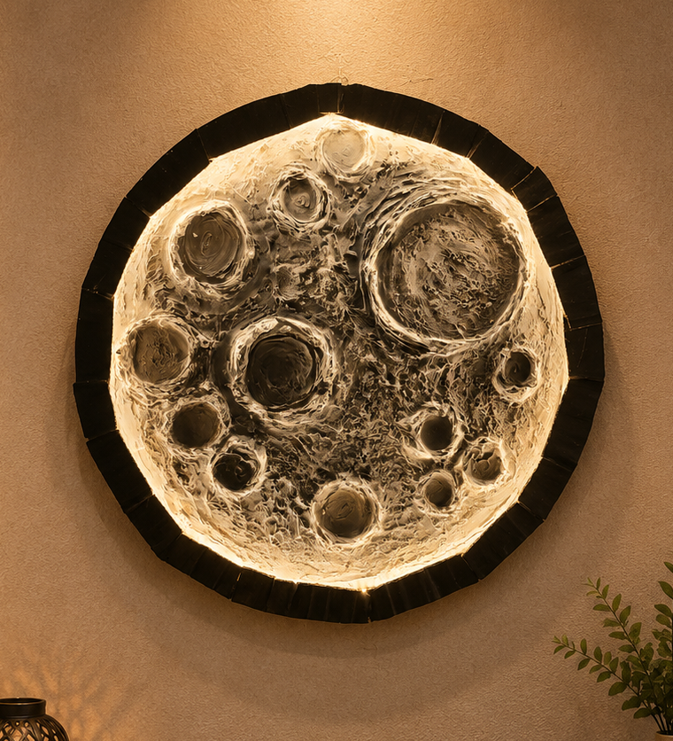 Moon Texture Art Home Decor, handmade by Shree Art Studio