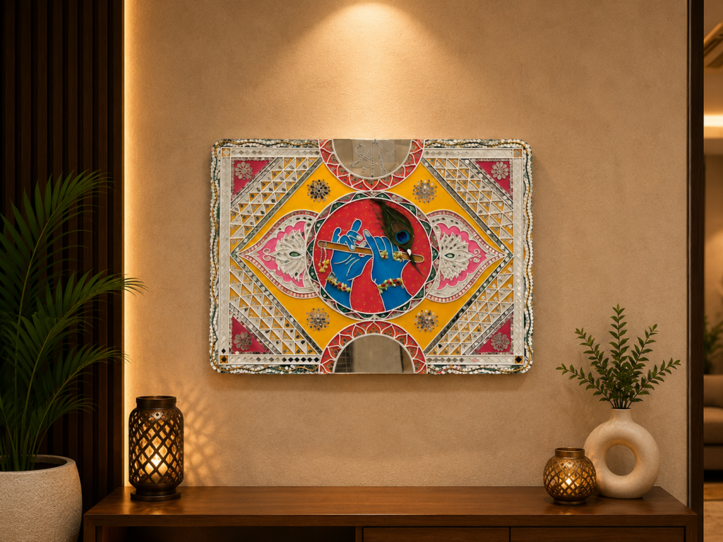 Krishna Lippan Art Home Decor, handmade by Shree Art Studio