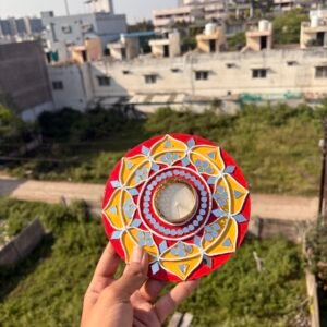 Lippan Art T-light Coaster, handmade by Shree Art Studio